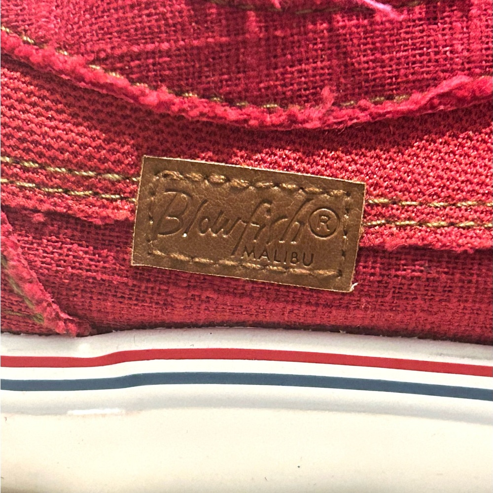 Blowfish Malibu100% cotton Red Slip-On no lace up canvas Sneaker women’s size 9 - Picture 5 of 10